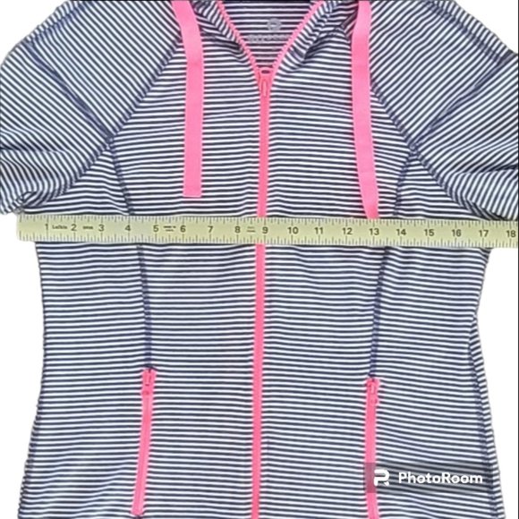90 Degree by Reflex Striped Hooded Running Track Jacket with Thumbholes NEW - Picture 7 of 9
